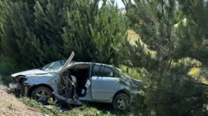 ISPARTA (AA) – Isparta'da, otomobilin yol kenarındaki beton bloğa çarparak