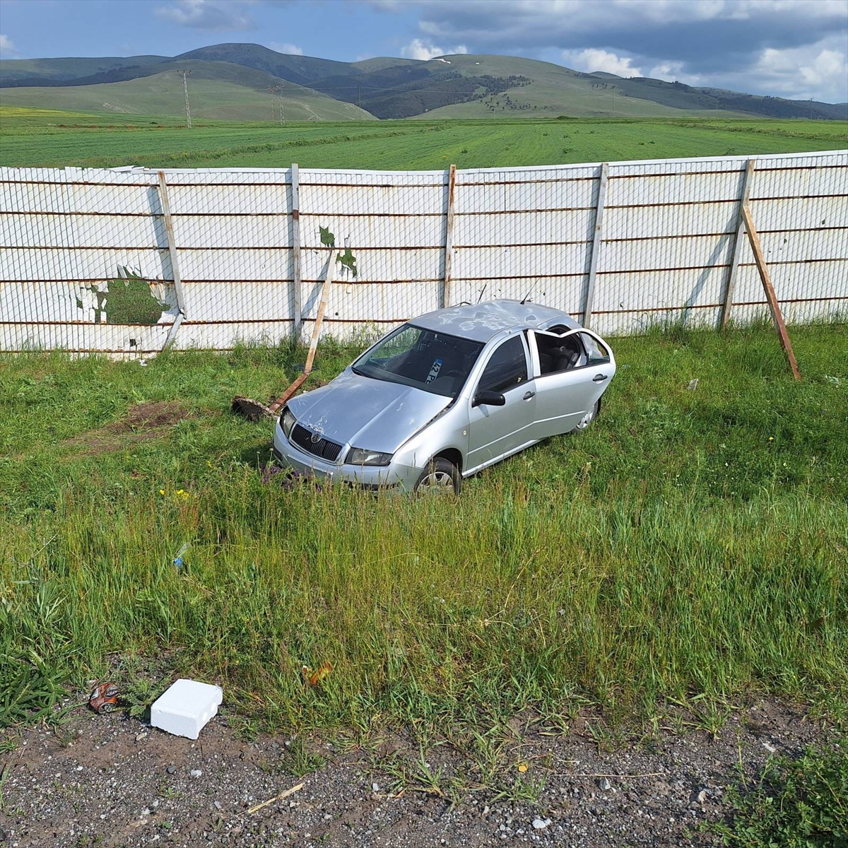 Kars'ta şarampole devrilen otomobildeki 5 kişi yaralandı