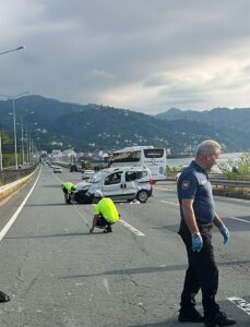 RİZE (AA) – Rize'nin Çayeli ilçesinde hafif ticari aracın refüje