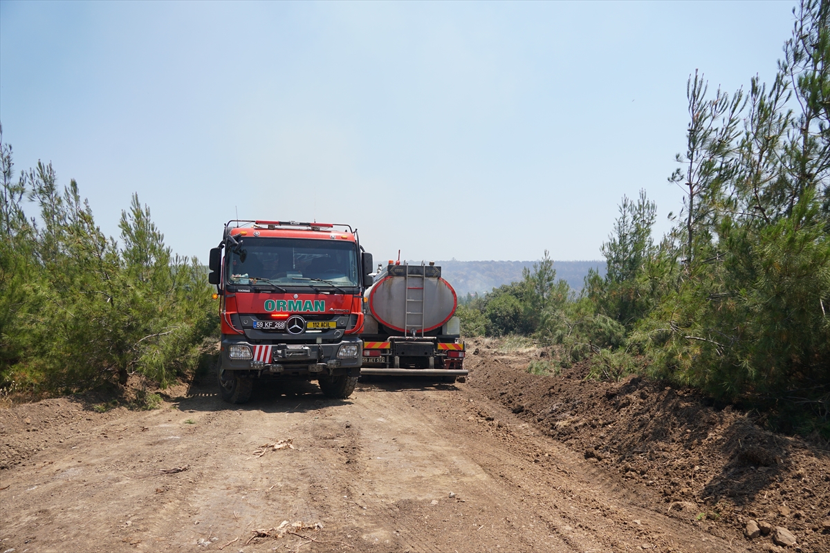GÜNCELLEME – Tekirdağ'da çıkan orman yangınına havadan ve karadan müdahale ediliyor