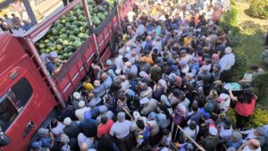 TOKAT (AA) – Tokat'ın Zile ilçesinde bir üretici, vatandaşlara tır