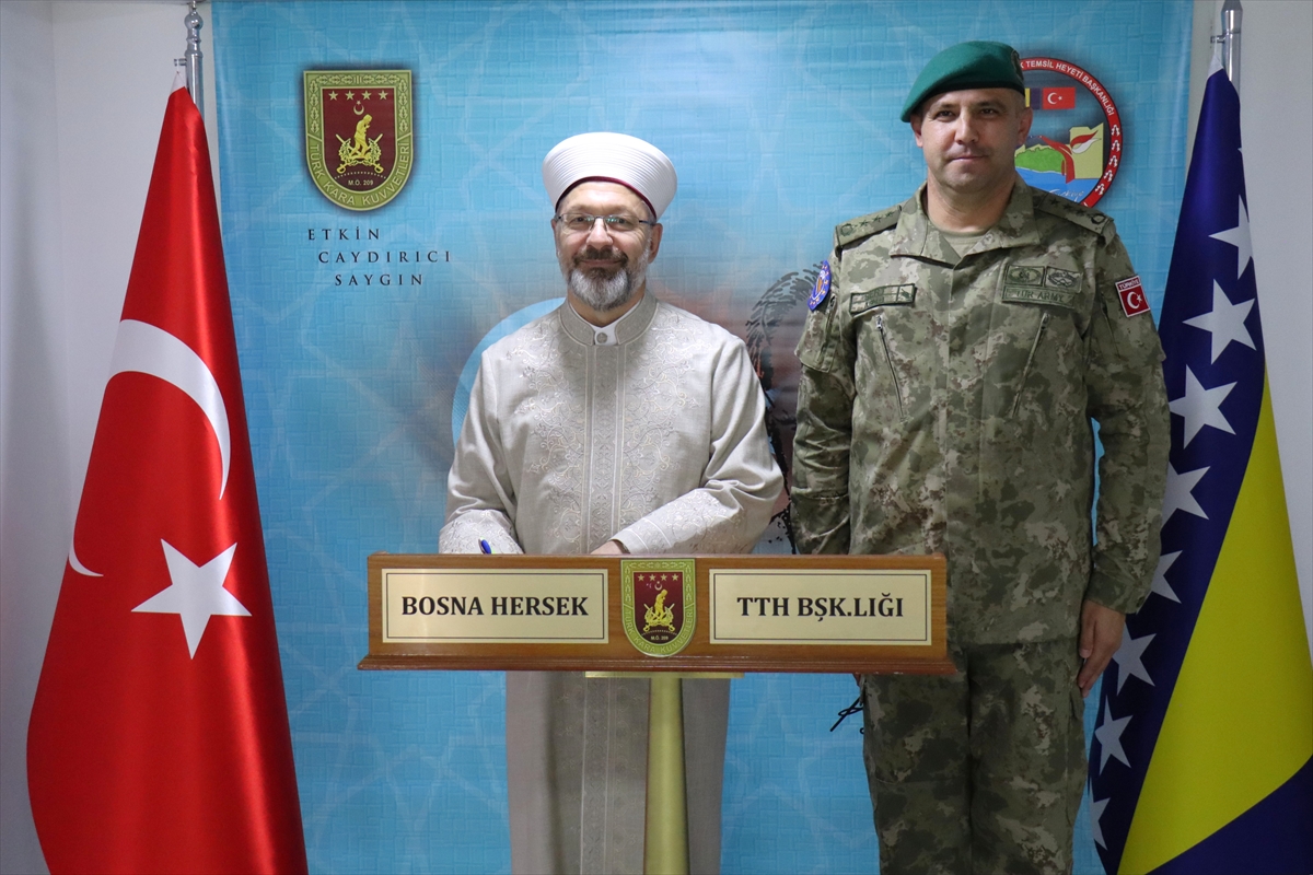 Diyanet İşleri Başkanı Erbaş, EUFOR Türk Temsil Heyeti Başkanlığını ziyaret etti