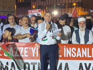 DİYARBAKIR (AA) – Diyarbakır'da, İsrail'in Gazze'ye yönelik saldırıları protesto edildi.
