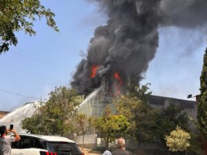 GAZİANTEP (AA) – Gaziantep'in Oğuzeli ilçesinde halı fabrikasında çıkan yangına