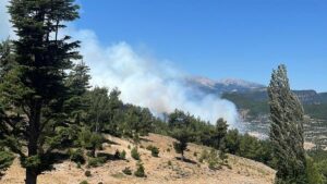 ISPARTA (AA) – Isparta'nın Sütçüler ilçesinde çıkan orman yangınına müdahale