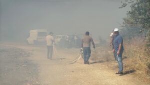 KIRKLARELİ (AA) – Kırklareli'nin Yündalan köyünde anızdan başlayıp ormana sıçrayan