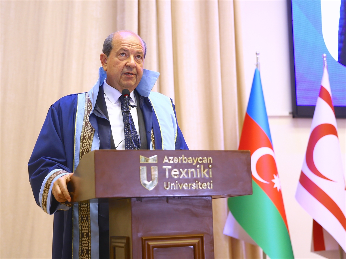 KKTC Cumhurbaşkanı Tatar'a Azerbaycan Teknik Üniversitesince fahri doktora unvanı verildi