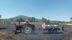 KONYA (AA) – Konya'nın Beyşehir ilçesinde çıkan yangında arpa ekili