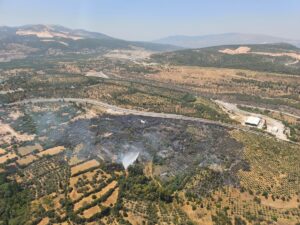 MUĞLA (AA) – Muğla’nın Yatağan ilçesinde tarım arazisinde çıkan yangın,