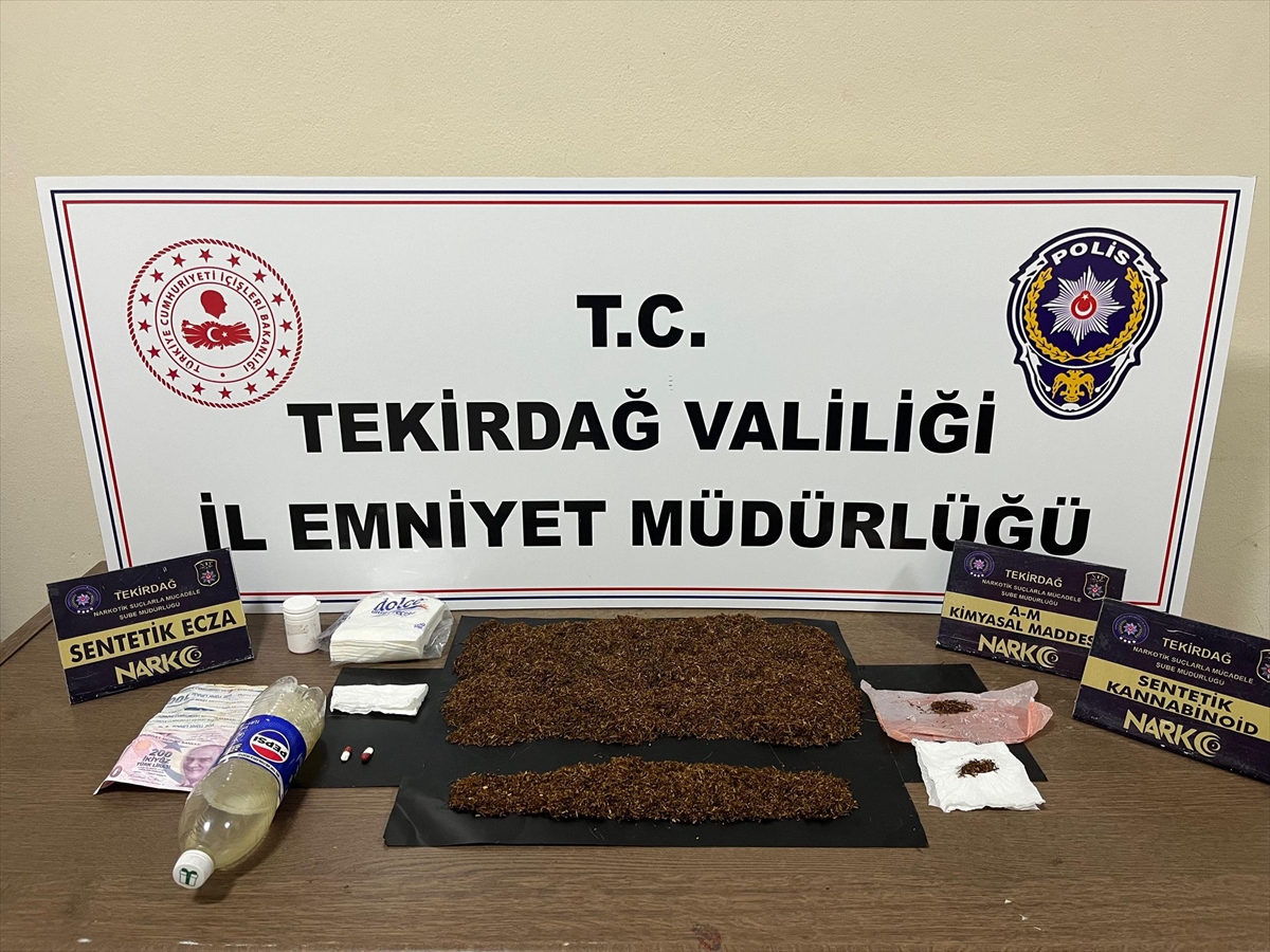 Tekirdağ'da uyuşturucu operasyonunda yakalanan 3 şüpheli tutuklandı
