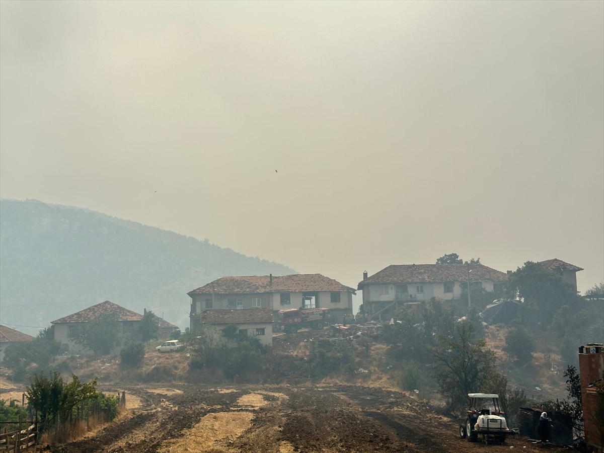 Uşak'ta orman yangınına müdahale ediliyor
