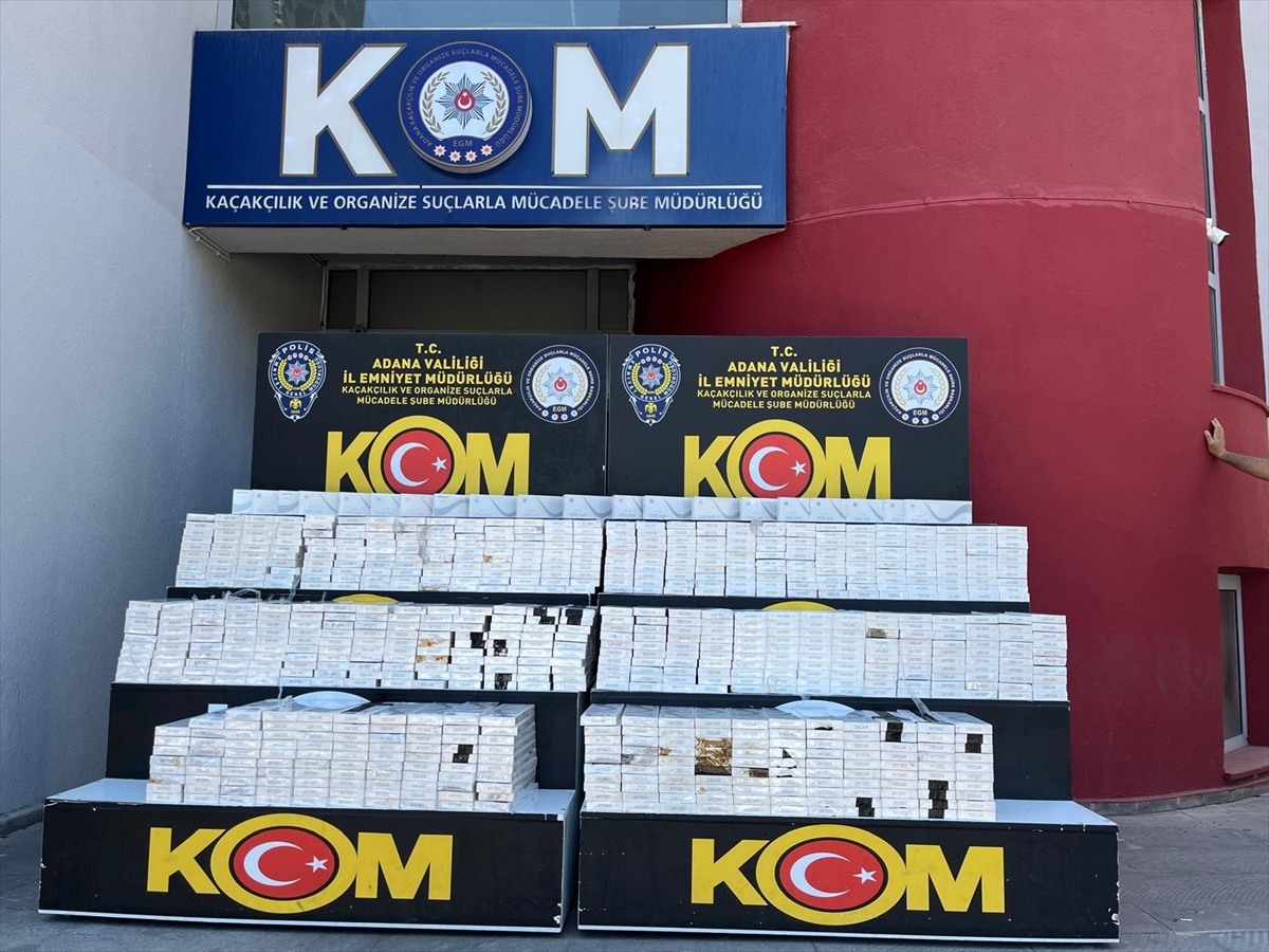 Adana'da 12 milyon 410 bin makaron ve 725 kilogram tütün ele geçirildi