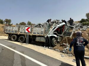 BİTLİS (AA) – Bitlis'in Hizan ilçesinde yol kenarındaki kayaya çarpan