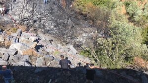 BURSA (AA) – Bursa'nın Orhangazi ilçesinde makilik alanda çıkan yangın