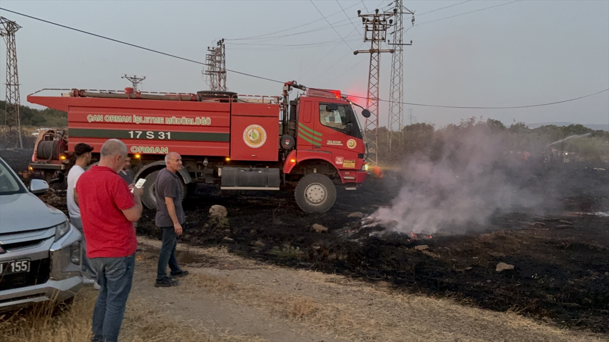 Çanakkale'de çıkan mera yangını söndürüldü
