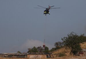 ÇANAKKALE (AA) – Çanakkale'de tarım arazisinde başlayıp ormanlık alana sıçrayan