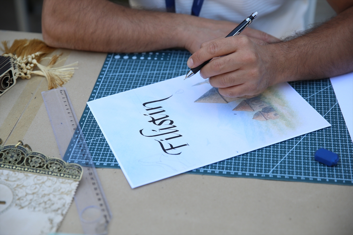 Erzurum'da Kültür Yolu Festivali'nin sanat atölyeleri Filistinli öğrencileri ağırladı
