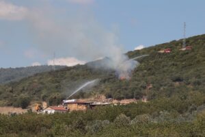 KOCAELİ (AA) – Kocaeli'nin Derince ilçesinde ağaçlık alanda çıkan yangın