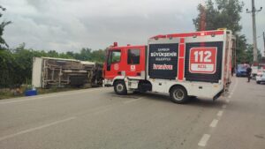 SAMSUN (AA) – Samsun'un Çarşamba ilçesinde devrilen kamyonetin sürücüsü öldü,