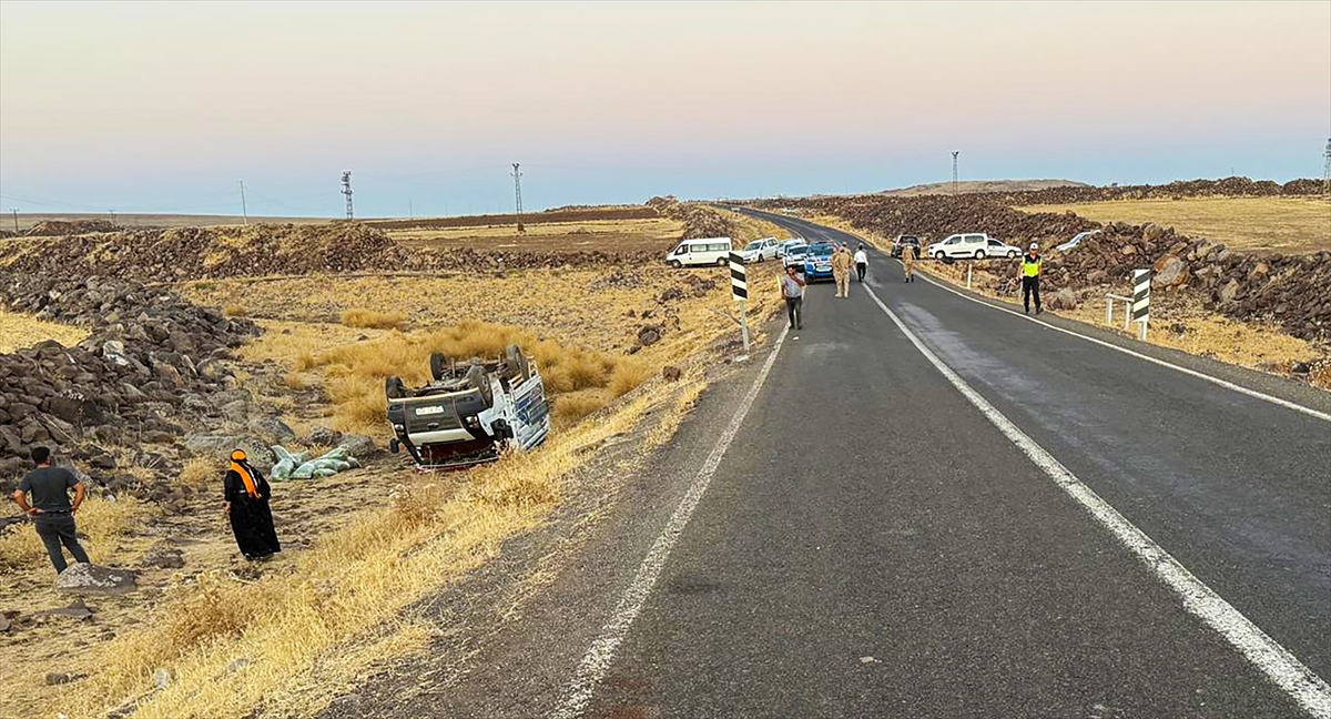Şanlıurfa'da şarampole devrilen pikaptaki 2 kişi yaralandı