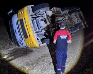 SİİRT (AA) – Siirt'in Kurtalan ilçesinde devrilen vincin sürücüsü yaralandı.