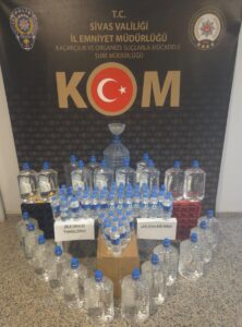 SİVAS (AA) – Sivas'ta polis ekiplerince 163,5 litre sahte içki