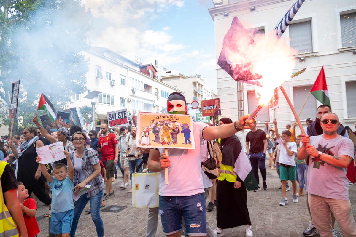 Karadağ'da İsrail'in Gazze'deki soykırımı protesto edildi