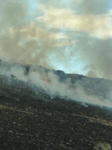 KARS (AA) – Kars'ta askeri tatbikat alanında çıkan anız yangını