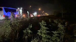 SAMSUN (AA) – Samsun'un Çarşamba ilçesinde yoldan çıkan otomobilin yeşillik