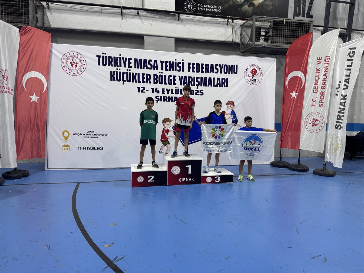 Şırnak'ta Masa Tenisi Küçükler Bölge Şampiyonası sona erdi