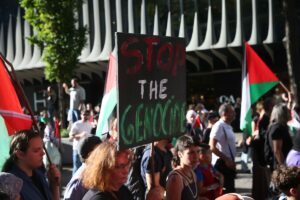 VİYANA (AA) – Avusturya'nın başkenti Viyana'da Filistin'e destek için toplanan