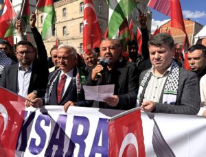 AKSARAY (AA) – Aksaray'da İsrail'in Gazze'ye yönelik saldırılarına tepki amacıyla