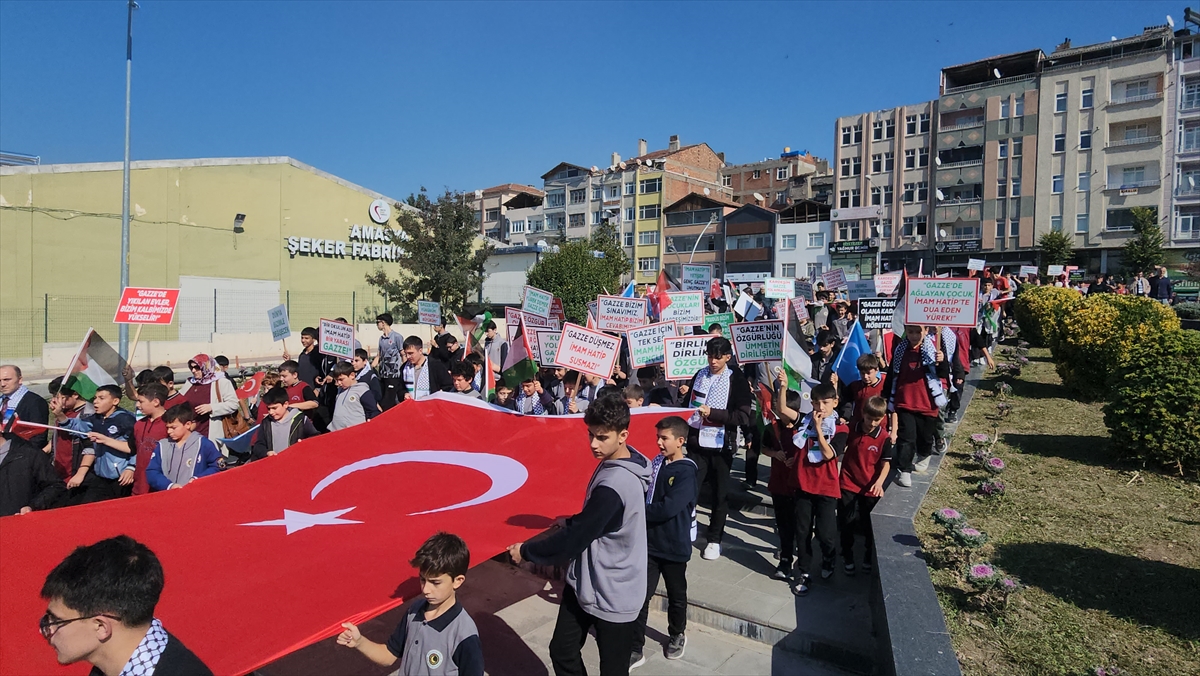 Amasya'da Gazze'ye destek yürüyüşü düzenlendi