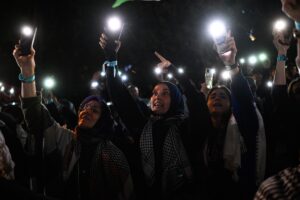 ANKARA (AA) – Başkentte, Gazze'ye insani yardım ulaştırmak için yola