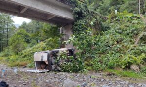 SAMSUN (AA) – Samsun'un Salıpazarı ilçesinde hafif ticari aracın köprüden