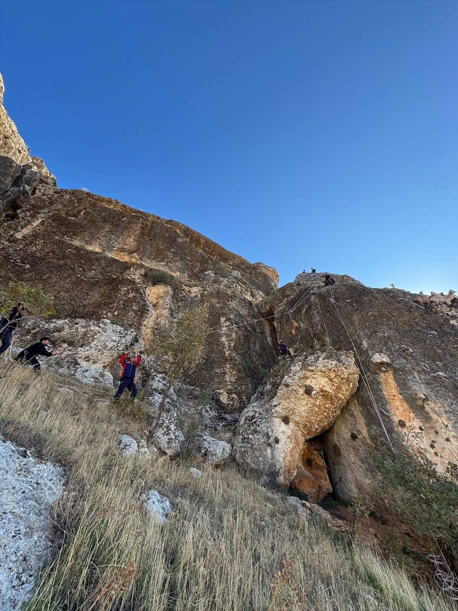DİYARBAKIR (AA) – Diyarbakır'ın Eğil ilçesinde kayalıklarda mahsur kalan 25
