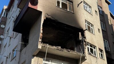 - Güvenlik kamerasınca kaydedilen görüntüde, patlama sırasında çıkan sesle birlikte