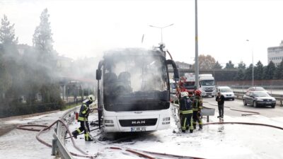 - Yangının, içinde yolcu bulunmayan otobüsün bakım için götürüldüğü servisten