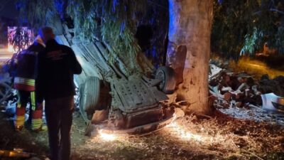 MERSİN (AA) – Mersin'in Silifke ilçesinde refüje çarparak takla atan