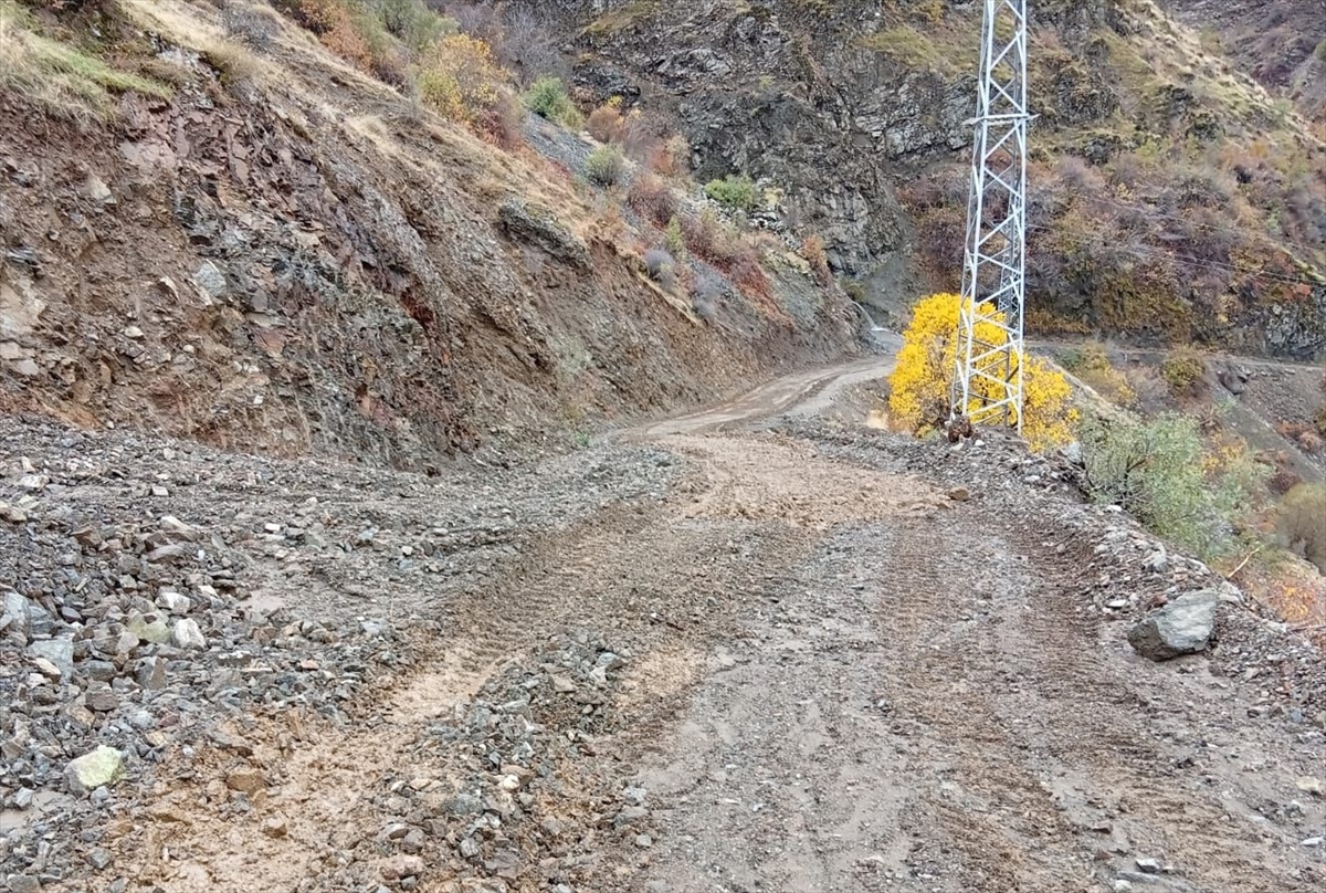 SİİRT (AA) – Siirt'in Pervari ilçesinde heyelandan kapanan köy yolu
