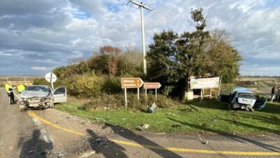 SİNOP (AA) – Sinop'ta iki otomobilin çarpışması sonucu 1 kişi