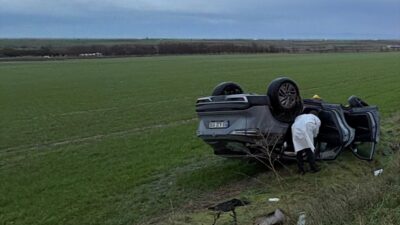 TEKİRDAĞ (AA) – Tekirdağ'ın Ergene ilçesinde otomobil ile tankerin çarpışması