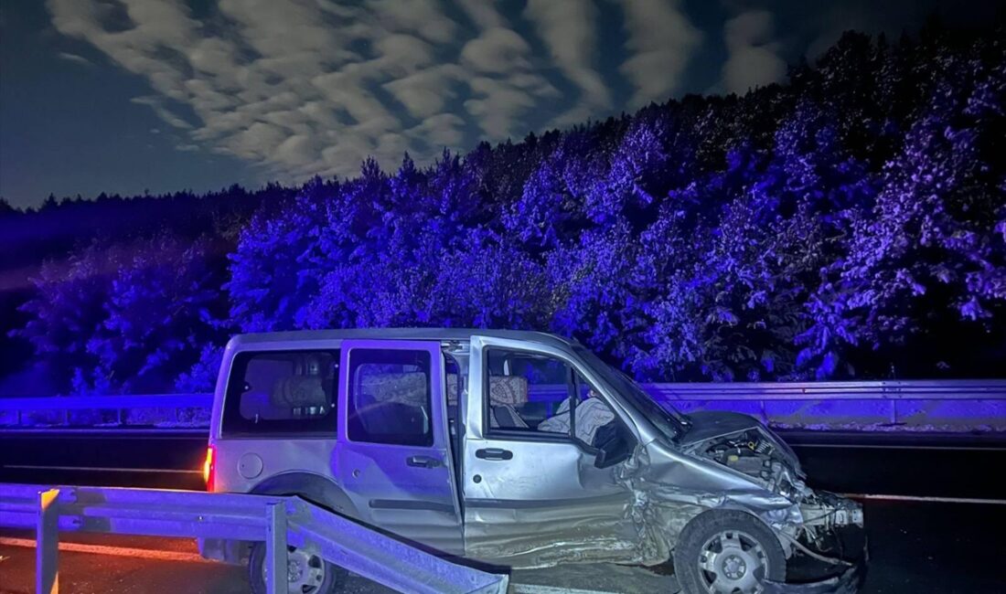 ARDAHAN (AA) – Ardahan'da hafif ticari aracın buzlu yolda bariyerlere