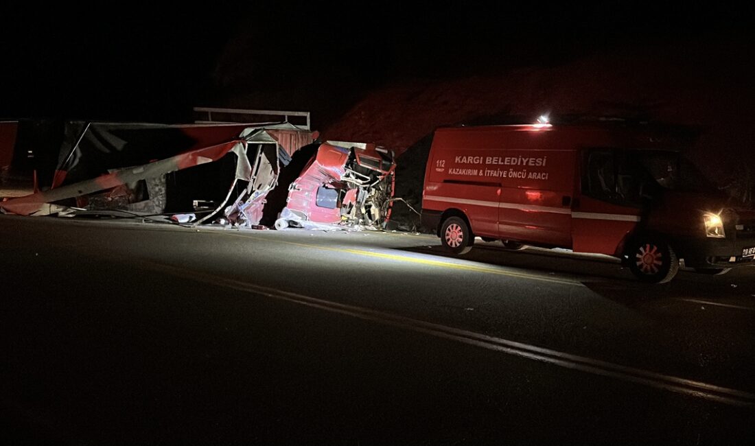 ÇORUM (AA) – Çorum'un Kargı ilçesinde kamyonun devrilmesi sonucu ağır