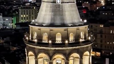 İSTANBUL (AA) – İstanbul'un simge yapılarından Galata Kulesi'ne Gazze soykırımına