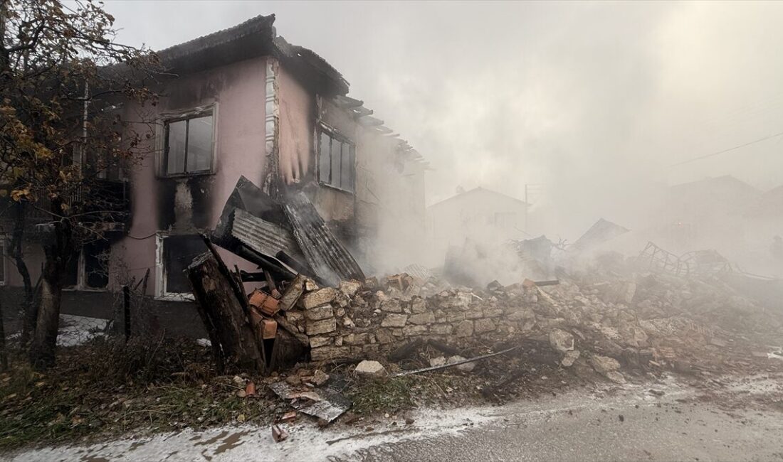 KÜTAHYA (AA) – Kütahya'nın Domaniç ilçesinde 2 katlı evde çıkan