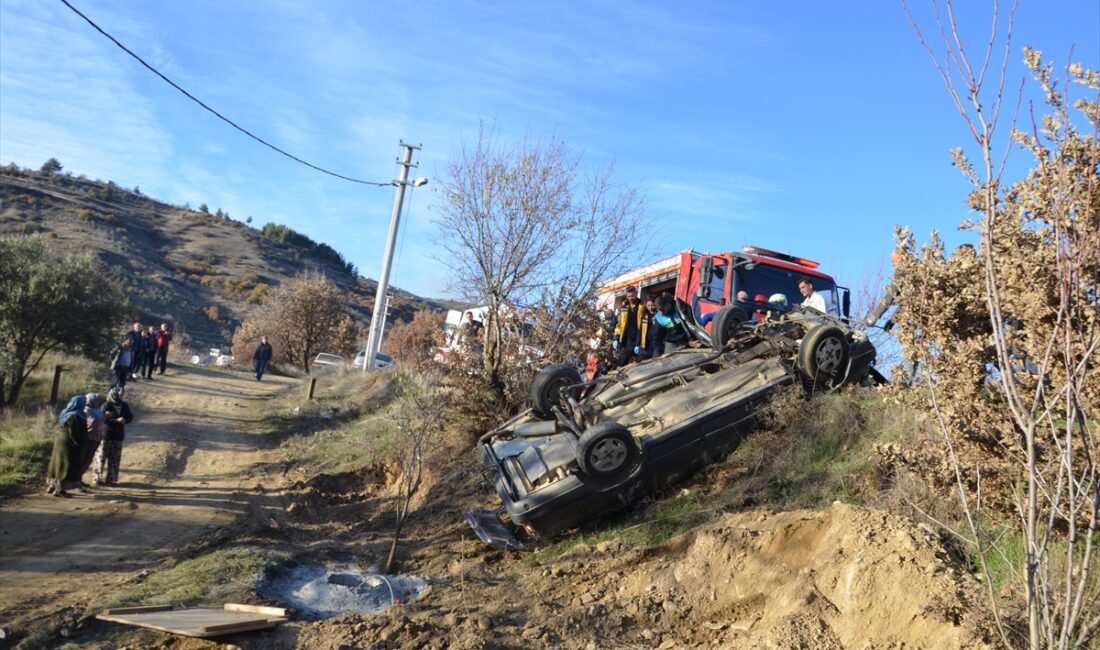 MANİSA (AA) – Manisa'nın Demirci ilçesinde aydınlatma direğine çarptıktan sonra