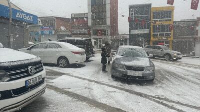 VAN (AA) – Van'ın Başkale ilçesinde kar etkili oldu. İlçede