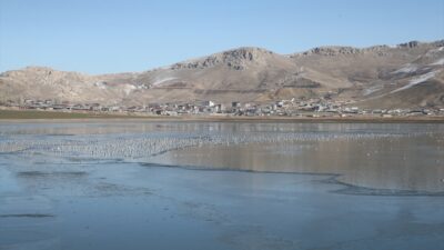 VAN (AA) – Van'daki Sıhke Gölü'nün yüzeyi bir süredir etkili