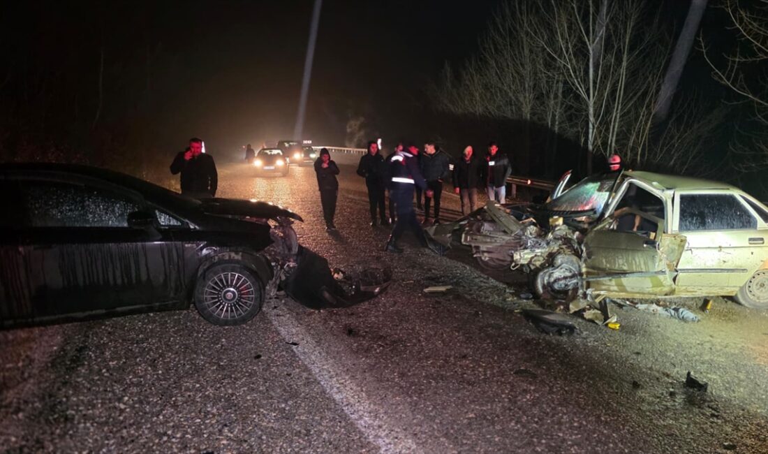 BURSA (AA) – Bursa'nın İnegöl ilçesinde iki otomobilin çarpışması sonucu